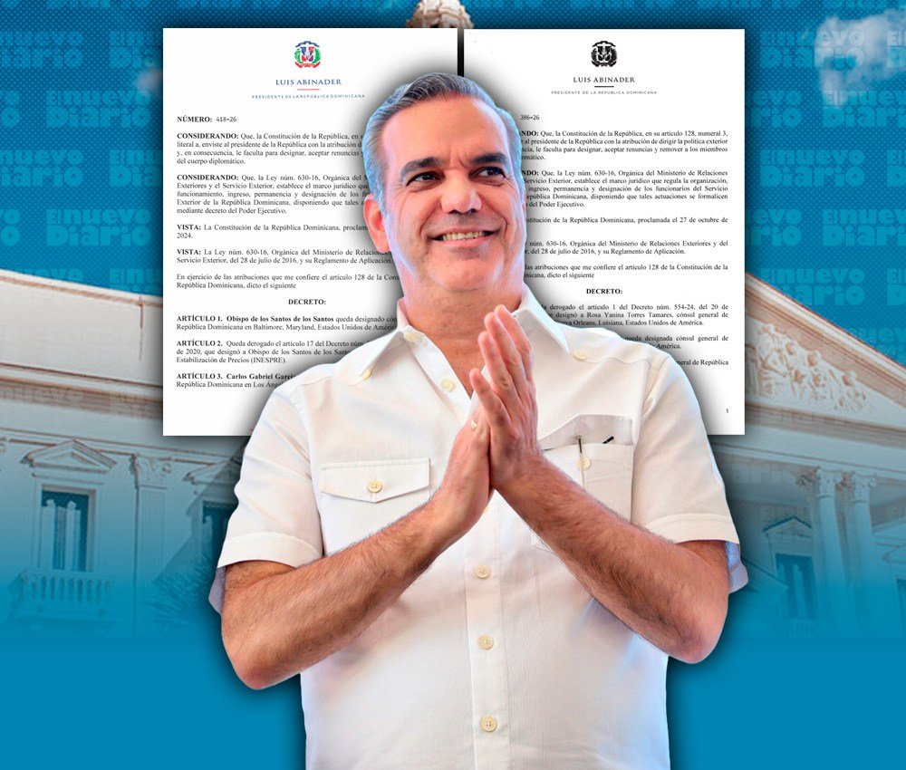 Abinader designa nuevos cónsules en EE. UU. y Argentina y nombra un embajador interno en el MIREX