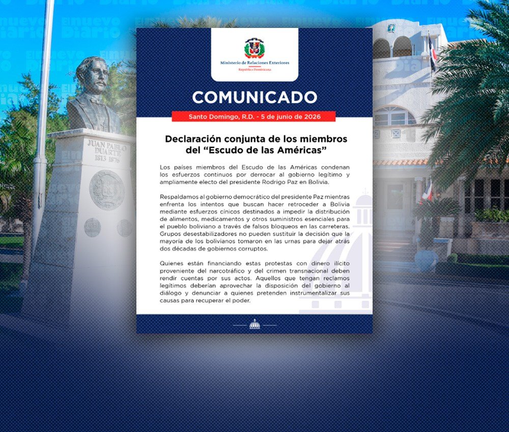 RD y países del Escudo de las Américas condenan bloqueos y desestabilización en Bolivia