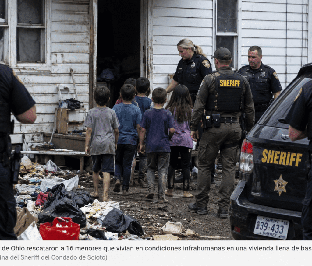 Ohio: rescatan a 16 menores de una casa de abandono extremo y detienen a cuatro adultos